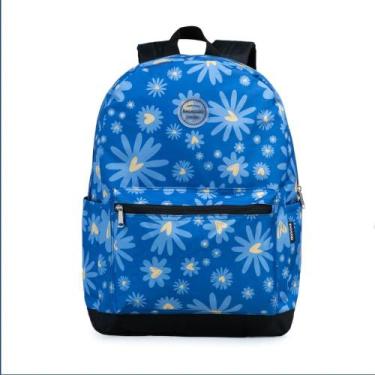 Imagem de Mochila Escolar Feminina Margaridas Azul - Bagaggio, U