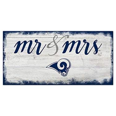 Imagem de Fan Creations NFL St. Louis Rams Unissex Los Angeles Rams Script Mr & Mrs Sign, Cor do time, 15 x 12