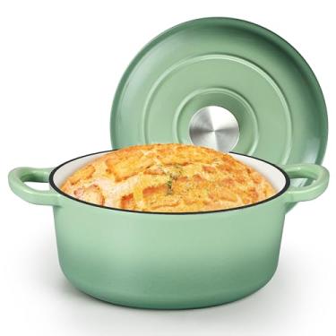 Imagem de HaSteeL Forno holandês esmaltado de ferro fundido de 3 litros (verde)