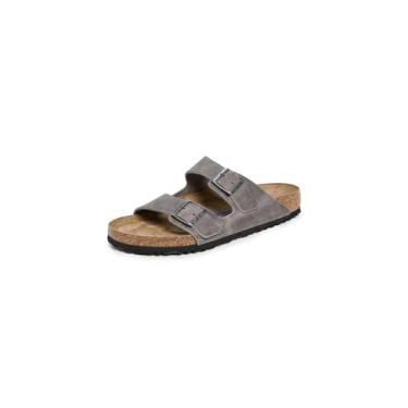 Imagem de Sand lia de couro unissex Birkenstock Arizona, Iron Oiled Leather, 12-12.5