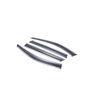 Imagem de GRJQRKHZ Defletor de janela lateral de carro para M&itsubishi Outlander 2006-2013 Weathershied viseira de porta vento sol proteção chuva janela lateral defletores de vento
