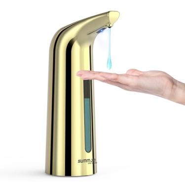 Imagem de Summon The Elves Dispensador automático de sabonete líquido, sem toque, moderno de 400 ml, dispensador de saboneteira com sensor, 4 engrenagens, ajustável, recarregável, à prova d'água, desinfetante
