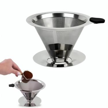 Imagem de Coador Aço Inox Para Café Permanente Sem Papel