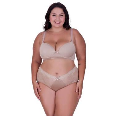 Imagem de Conjunto de Lingerie Plus Size Reforçado Sutiã e Calcinha Cintura Alta