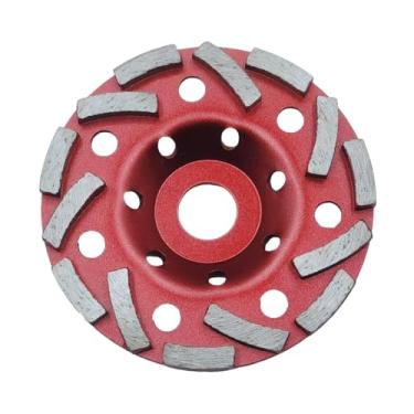 Imagem de KiBcsLic Roda de desbaste de 5 polegadas com segmento de linha e copo com segmentos de para remoção, limpeza e alisamento de pedra de granito, Vermelho