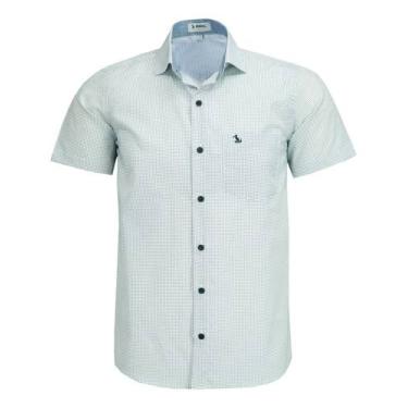 Imagem de Camisa Social Maquinetado Amil Manga Curta Com Bolso Passa Fácil 1907,