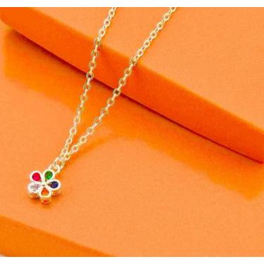 Imagem de Tornozeleira Com Flor Colorido - Anícia Jóias e Semijoias