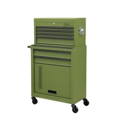 Imagem de Caixa de Ferramentas Baú de ferramentas para rolamento de 7 gavetas, armário de armazenamento de ferramentas com rodas, parte superior removível, caixa organizadora de ferramentas para garagem, armazé