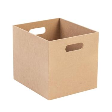 Imagem de Caixa Organizadora Cru 6mm Com Alça Arredondada 29x25x25cm Multiuso Para Artesanato, Escritório e Decoração