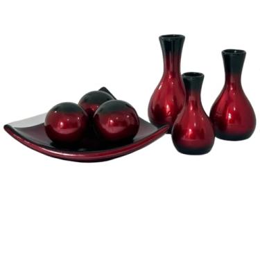 Imagem de Trio Vasos Cerâmica Decoração Fruteira Enfeite Casa Mesa Sala Rack