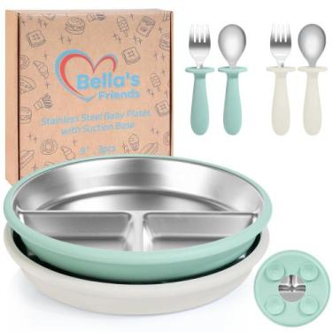 Imagem de Conjunto de alimentação para bebês Bella's Friends, pratos divididos d