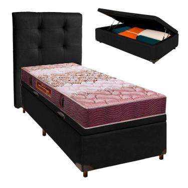 Imagem de Kit Cama Box Bau + Cabeceira + Colchão Solteiro D26 - Ortophedic - Sankonfort