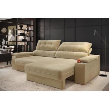 Imagem de Sofá Serena 4 lugares Suede 230cm - CIALAR MÓVEIS, Bege