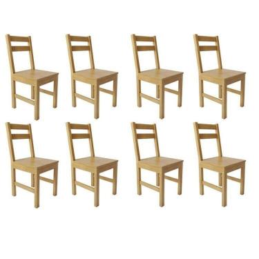 Imagem de Kit 8 Cadeiras para Sala de Jantar Madeira Maciça Mandacaru Cabecasa Madeiraoriginals Amendoa