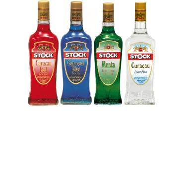 Imagem de Kit Licor Stock - Curaçau, Curaçau Blue, Red, Menta 720ml Cd
