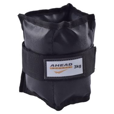 Imagem de PAR DE CANELEIRAS DE PESO (TORNOZELEIRAS) PRETAS - 3 KG