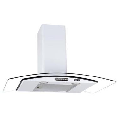 Imagem de Coifa De Parede 90cm Vidro Curvo Slim Fogatti Branco 110V, 110V