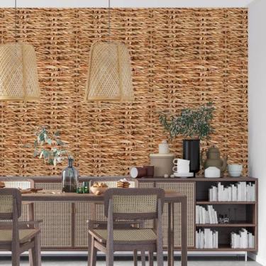 Imagem de Kit 2 Rolos Papel De Parede Adesivo Palha Trançada 3,0M - Gh Papel De 