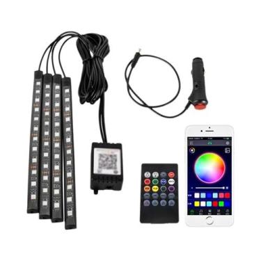 Imagem de Neon RGB LED Interior Do Carro Luz Ambiente Para Pés USB Controle Remo