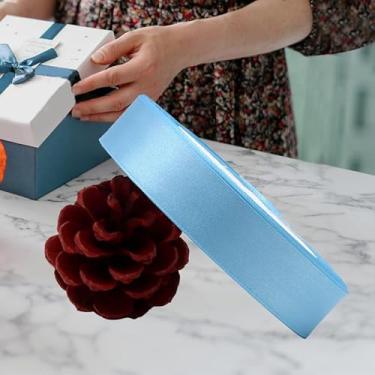 Imagem de Fita de embrulho azul de 2 cm, rolo de 22 metros para decoração de Natal e embrulho de presente