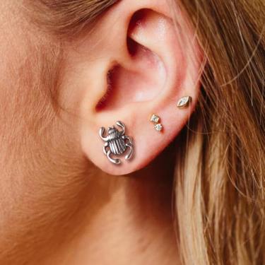 Imagem de Brincos de orelha masculinos Beetle Punk, One Size, Aço inoxidável, Sem pedra preciosa