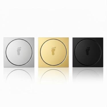 Imagem de Ralo Inteligente Click 10x10 cm em Aço Inox – Sistema Antiodor e Antiinseto, Vedação Automática, Dreno Oculto, Tampa Removível e Instalação Fácil para Banheiro, Box e Área Gourmet (Dourado)