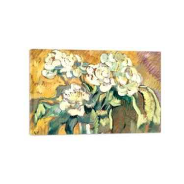 Imagem de Pôster e impressões em tela de flores vintage - reprodução de pintura de arte de parede famosa - Peônias brancas - imagens prontas para pendurar tela emoldurada 60x90cm24x35in