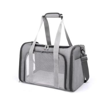 Imagem de Bolsa de Transporte para Pet - Ideal para Cães e Gatos para Passeio em Carro e Avião (Cinza)