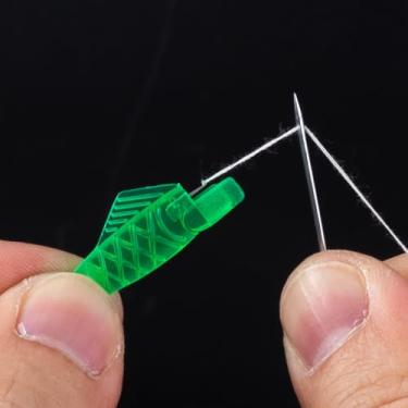 Imagem de 30 peças de inserção de agulha de costura rápida, passadores de agulha tipo peixe grande para costura manual para olhos pequenos, fio de bordado