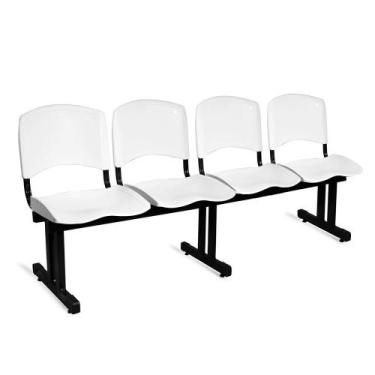 Imagem de Longarina Plástica 4 Lugares A/E Branco Lara - Ideaflex