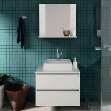 Imagem de Conjunto Para Banheiro Com Cuba E Espelho Bn9 Branco