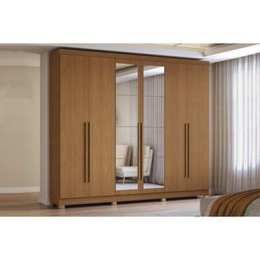 Imagem de Guarda Roupa Casal 6 Portas (2 c/ Espelho) e 3 Gavetas c/ Pés CB01T580