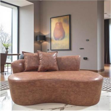 Imagem de Namoradeira Sofá Feijão Hana Orgânica material sintético Ocre - Mazzer