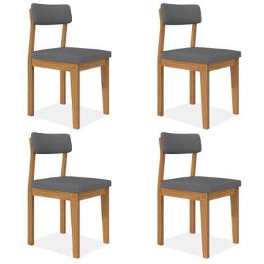 Imagem de Conjunto 4 Cadeiras Estofadas Utah Cinamomo/s.cinza - M.a - A Móveis A