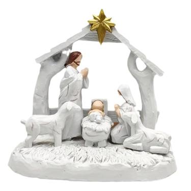 Imagem de UGPLM Enfeite de manjedoura do Menino Jesus, decoração de mesa para presépio de Jesus, decoração colecionável para casa,