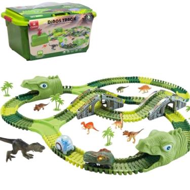 Imagem de Brinquedo Pista de Carrinho de Dinossauro com Acessórios - Castela