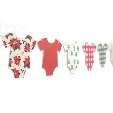 Imagem de Body de árvore de Natal faixa de chá de bebê - decoração de body de Natal, decoração divertida de chá de bebê, decoração de revelação de gênero de feriado (banner-1)