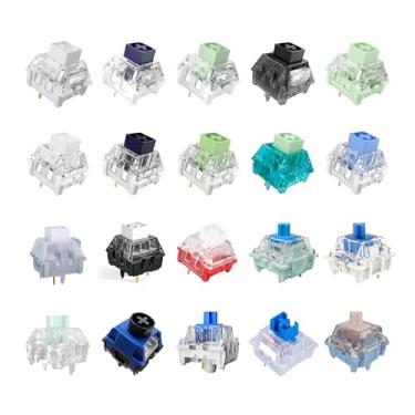 Imagem de Kailh | Gateron | Outemu Clicky Series Pacote de amostras de interruptores de teclado mecânico (20 peças)