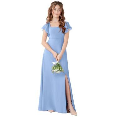 Imagem de Vestido de dama de honra Jirocum JR001 para criança Steel Blue