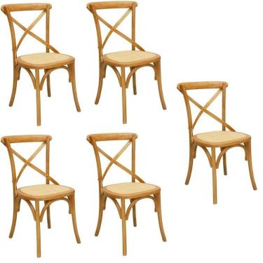 Imagem de Kit com 5 Cadeiras de Jantar Katrina Bétula
