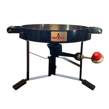 Imagem de FIREDISC Panela de propano de mesa ultra portátil 215 em preto azeviche TCGFD215B, 42 cm. O fogão de acampamento com disco de arado é um fogão portátil ideal, churrasqueira ou queimador de propano