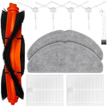 Imagem de Kit de acessórios para aspirador de pó robô Xiaomi S20, 1 escova principal, 2 filtros HEPA, 4 escovas laterais, 2 almofadas de esfregão, 1 ferramenta de limpeza, acessórios de reparo de reposição de