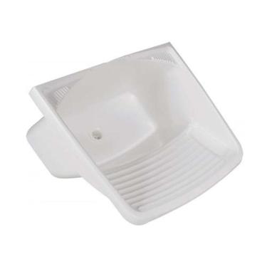 Imagem de Tanque Plástico 37 Litros Branco Metasul - Polipropileno Anti-uv - Válvula 1 1-2 - 59x50x31cm