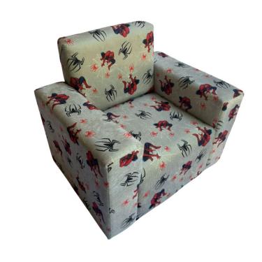 Imagem de Mini Sofa Infantil Poltrona Criança Estofado Com Personagem Homem-aranha