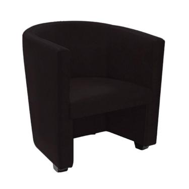 Imagem de Poltrona Malta Recepção Tecido Suede - Preto - Cor: Preto