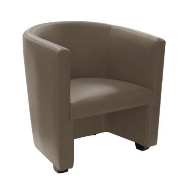 Imagem de Poltrona Malta Recepção Em Tecido Sintético Sintético - Bege - Cor: Bege