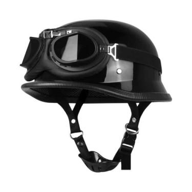 Imagem de Capacete Vintage Alemão De Couro Para Motocicleta, Certificado DOT, Ca