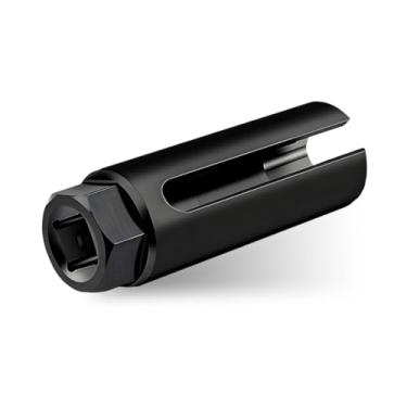 Imagem de NYTKL Soquete para sensor de oxigênio, ferramenta de remoção de chave de sensor de oxigênio de aço cromado-vanádio com barra de extensão em forma de L, acionamento de 1,27 cm por soquete de sensor de