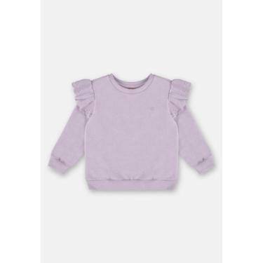Imagem de Blusão Infantil Feminino em Moletom Felpado Up Baby, Lilás, 1