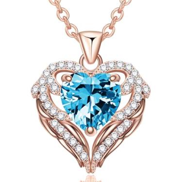 Imagem de Colares com pingente de cristal de pedra do mês de nascimento para mulheres, presente de aniversário dos namorados, dia das mães, colar de namorada, joia de coração de filha, aniversário para ela, ON